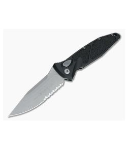 Microtech Socom Elite Automatic Apocalyptic Part Serrated Elmax Black Aluminum Folder 160A-11AP