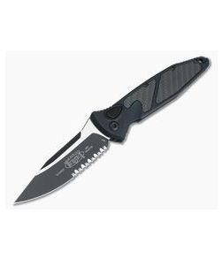 Microtech Socom Elite Automatic Carbon Fiber Inlays Serrated Black CTS-204P 160A-2CFI