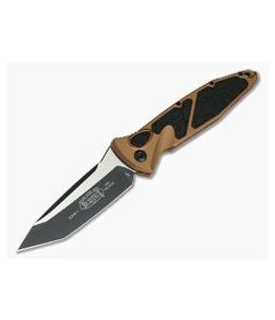 Microtech Socom Elite Tanto Tan Automatic Black Plain Edge 204P 161A-1TA