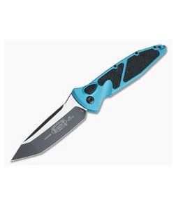 Microtech Socom Elite Automatic Tanto Turquoise Black Plain Edge 204P 161A-1TQ