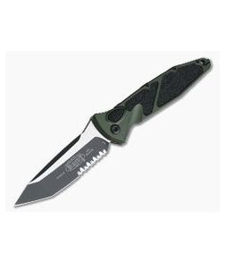 Microtech Socom Elite Automatic Tanto Green Black Partially Serrated CTS-204P 161A-2OD