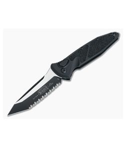 Microtech Socom Elite Automatic Black Aluminum Two-Tone Fully Serrated M390 Tanto Point 161A-3T