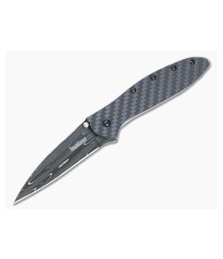 Kershaw Leek Carbon Fiber Assisted Knife Damascus Blade 1660CFDAM