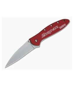 Kershaw Leek Snap On Red Plain Edge Assisted Flipper 1660RATSO