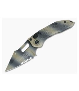 Microtech Stitch Part Serrated Tan Camo M390 Automatic Knife 169-2TC