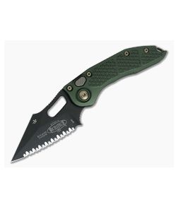 Microtech Stitch Full Serrated Black DLC M390 OD Green Automatic Knife 169-3DLCOD