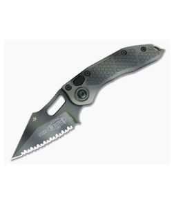 Microtech Stitch Full Serrated Green Camo M390 Automatic Knife 169-3GC