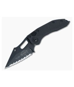 Microtech Stitch Auto Tactical Black Aluminum Black Full Serrated M390 Spear Point Blade 169-3T