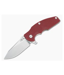 Hinderer Jurassic Hollow Ground Slicer Red G10 Stonewash Bronze