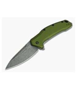 Kershaw Link Olive Green Blackwash USA Flipper 1776OLBW