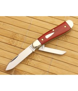 Tidioute #18 Beagle 2-Blade Red Linen Micarta