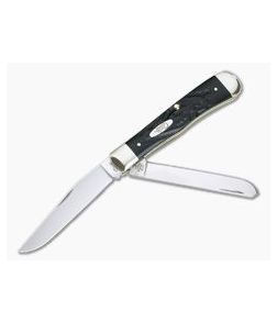 Case Trapper Rough Black Synthetic Slip Joint Folder 18221