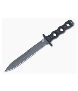 Benchmade SOCP Tactical Fixed Blade Black G10 Cobalt Black Cerakote CPM-3V Serrated Dagger Blade 185SBK