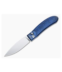 Piranha P18 Toxin Automatic Blue Aluminum Handle Mirror Polished 154CM Drop Point Blade 18B