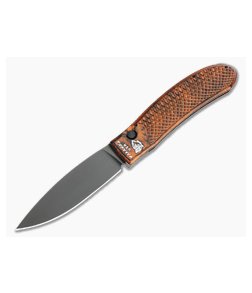 Piranha P18 Toxin Tactical PVD 154CM Orange Button Lock Automatic