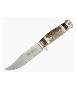 Linder Knives Large Traveller Bowie Stag Handle 190112