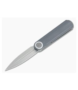 WE Knives Eidolon Dagger Stonewashed 20CV Integral Gray G10 Front Flipper 19074B-A