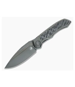 Microtech Anax Folder Integral Titanium Handle With Carbon Fiber Inlay DLC M390 Drop Point 190C-1-DLCTCFITI