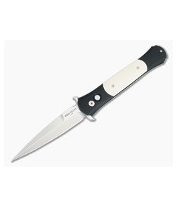 Protech Large Don Tuxedo Ivory Micarta Satin Blade