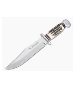 Linder Knives Solingen Original Bowie Stag Handle Fixed Blade 196020