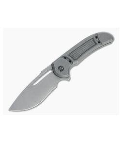 WE Knives 2007B Minax Recurve Stonewashed 20CV Gray Titanium Frame Lock Flipper