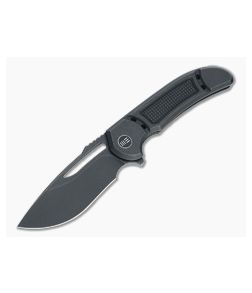 WE Knives 2007C Minax Recurve Black Stonewashed 20CV Titanium Frame Lock Flipper