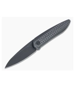 WE Knives Black Void Opus Black Stonewashed 20CV Carbon Fiber Titanium Front Flipper 2010V-1