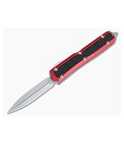 Microtech Makora OTF Red Aluminum Handle With Traction Inserts Stonewashed D/E Blade 206-10RDS