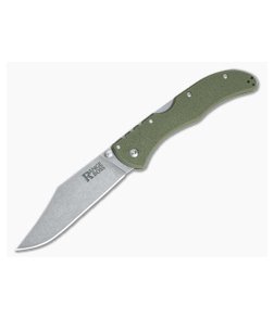 Cold Steel Range Boss Stonewashed 4034 Clip Point OD Green GFN Back Lock Folder 20KR7