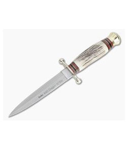 Linder Knives Solingen Dagger Stag Handle Fixed Blade 210013