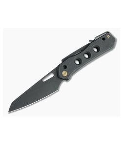 WE Knives x Snecx Vision R Superlock Black Stonewashed 20CV Black Titanium Folder WE21031-2