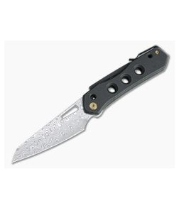 WE Knives x Snecx Vision R Superlock Damasteel Stonewashed Black Titanium Folder WE21031-DS1