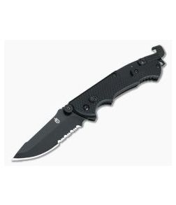 Gerber Hinderer CLS Combat Life Saver Knife Black GFN Serrated 22-01870