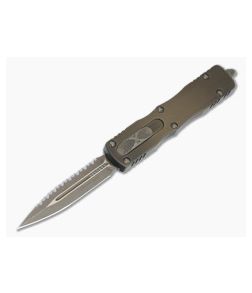 Microtech Signature Dirac D/E Antique Bronze Apocalyptic Full Serrated M390 OTF Automatic 225-15APABS