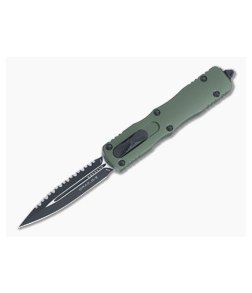 Microtech Dirac OD Green Double Edge Black Full Serrated M390 Top Slide OTF Automatic Knife 225-3OD