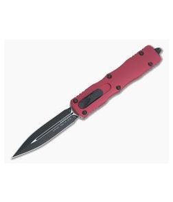 Microtech Dirac Delta Red Double Edge Black 204P Top Slide OTF Automatic Knife 227-1RD