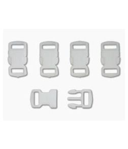 3/8" White Side Release Buckle - 5 Pack