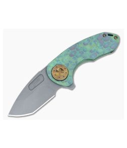 Curtiss Knives F3 Compact Green/Root Beer PM-Milled Titanium Blasted MagnaCut Spanto Flipper CK-22