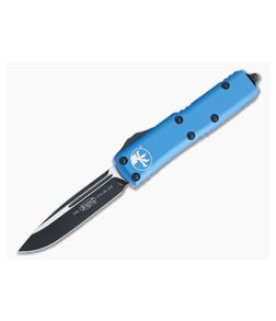 Microtech UTX-85 OTF Blue Aluminum Handle Black M390 Drop Point Blade 231-1BL