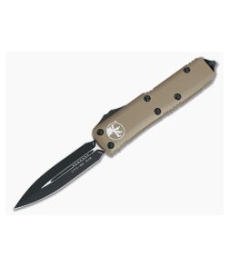 Microtech UTX-85 Double Edge Tactical OTF Black M390 Tan Automatic Knife 232-1TA