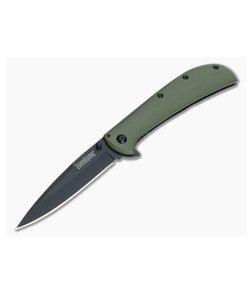 Kershaw Knives AM-4 Black Assisted Flipper Green G10 2330GRNBLK