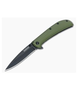 Kershaw Knives AM-3 Black Assisted Flipper Green G10 2335GRNBLK