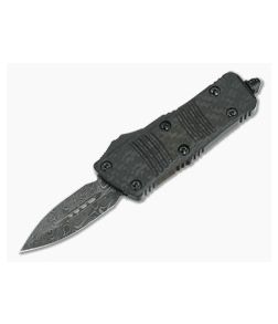 Microtech Mini Troodon D/E Signature Damascus Double Edge Carbon Fiber Top OTF Automatic 238-16CFS