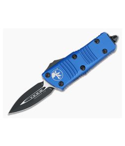 Microtech Mini Troodon D/E Black M390 Double Edge Blue OTF Automatic 238-1BL