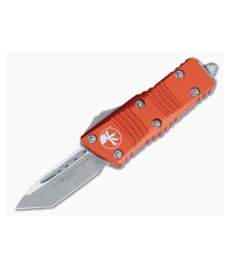 Microtech Mini Troodon T/E Orange Handle Apocalyptic M390 Tanto Standard Automatic 240-10APOR