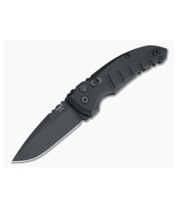 Hogue A01 MicroSwitch Black Cerakote Drop Point Black Aluminum Button Lock Automatic 24116