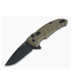 Hogue X1 MicroFlip Black Cerakote Drop Point FDE Aluminum Button Lock Flipper 24177