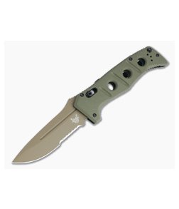 Benchmade Auto Adamas Part Serrated Flat Earth Cruwear Olive Drab G10 AXIS Lock Folder 2750SFE-2