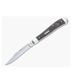 Case Slimline Trapper Smooth Black and Red Micarta Slip Joint Knife 27857