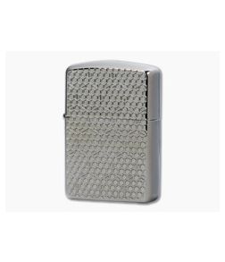 Zippo Windproof Lighter Armor Hexagon Design Black Ice